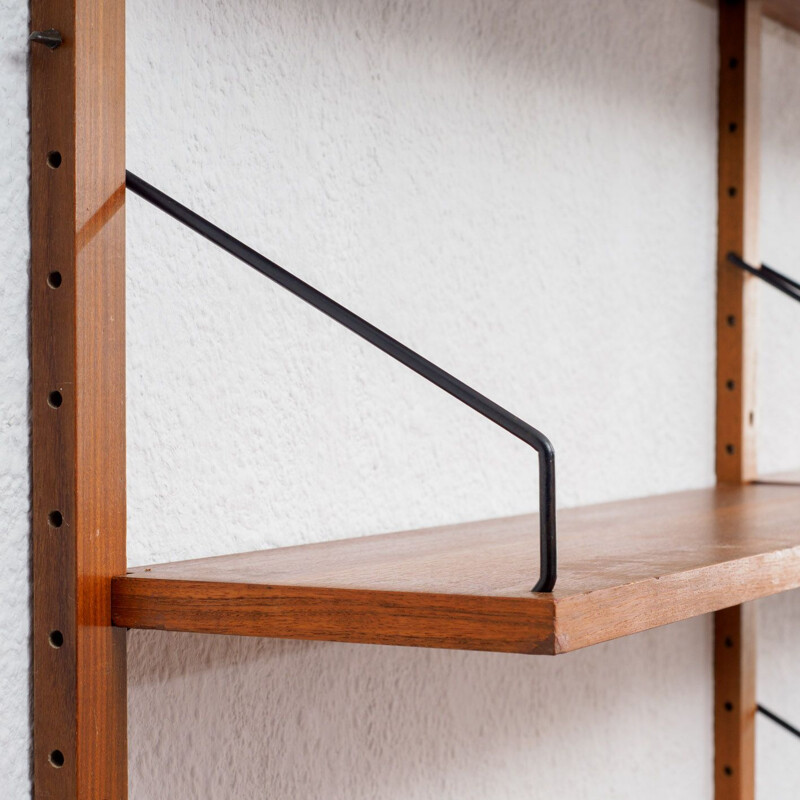 Vintage scandinavian shelving system in teak 1960 