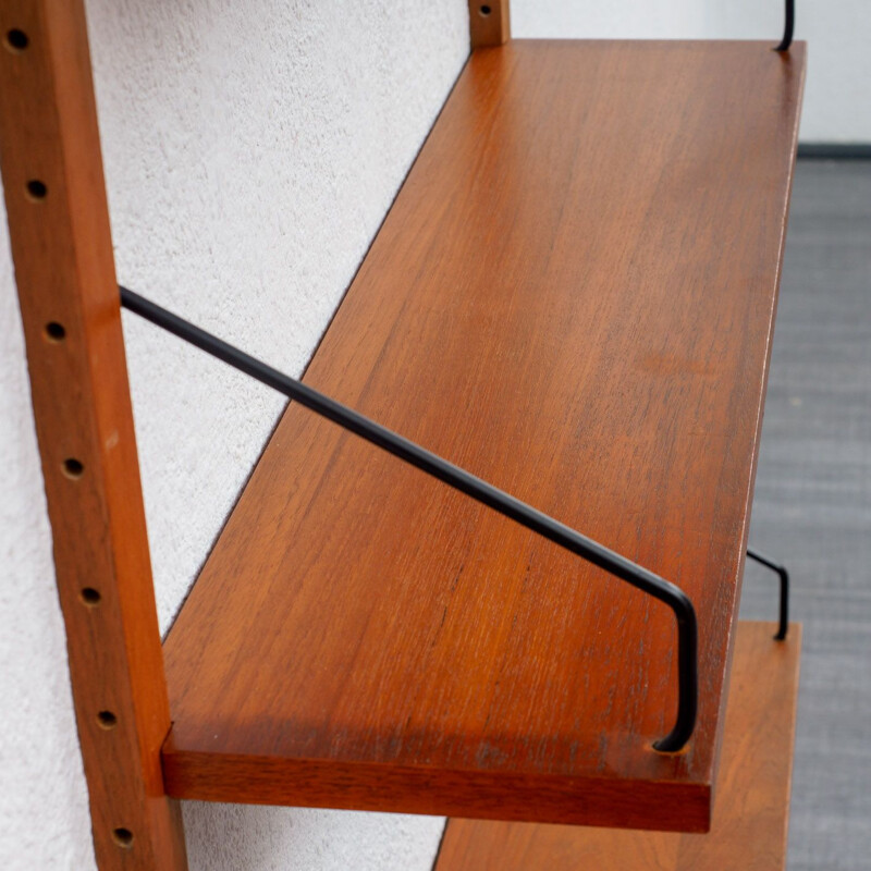 Vintage scandinavian shelving system in teak 1960 