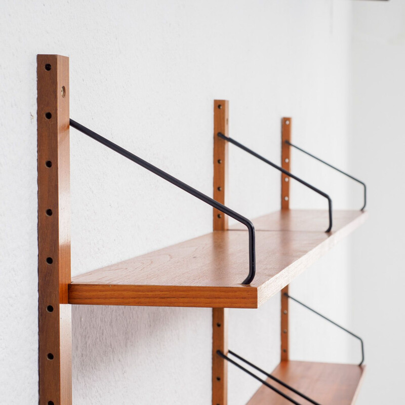 Vintage scandinavian shelving system in teak 1960 