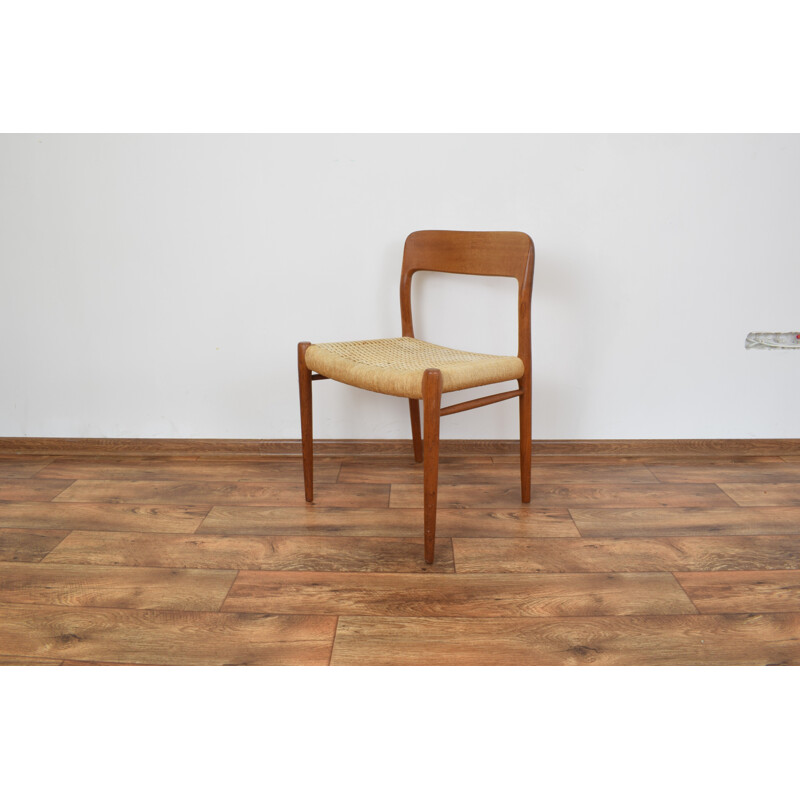 Vintage danish Teak Model 75 Chair by Niels Møller 1950