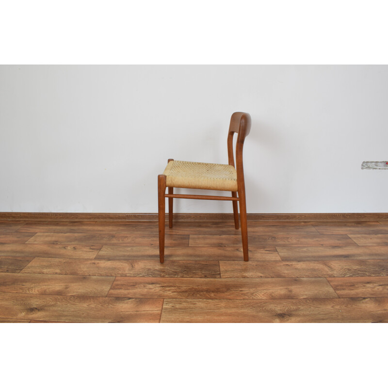Vintage danish Teak Model 75 Chair by Niels Møller 1950