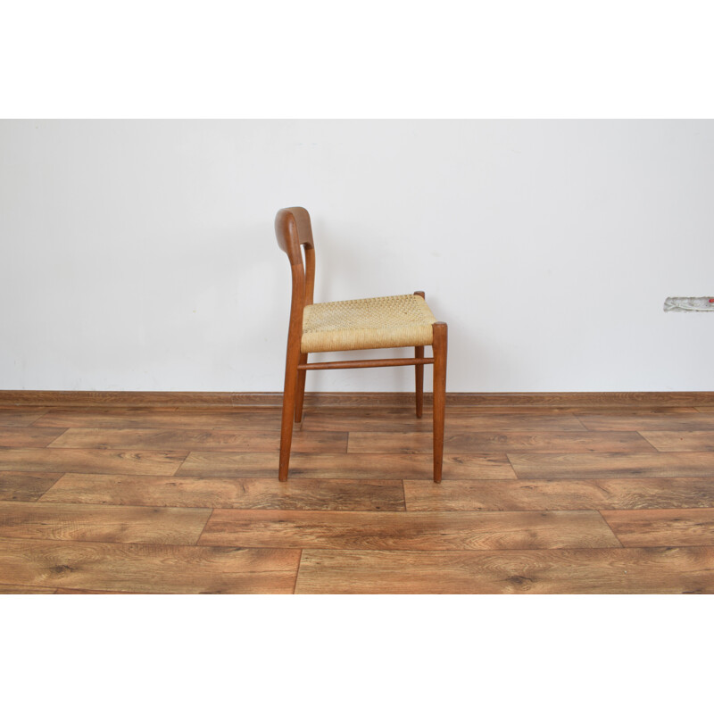 Vintage danish Teak Model 75 Chair by Niels Møller 1950