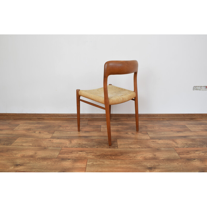 Vintage danish Teak Model 75 Chair by Niels Møller 1950