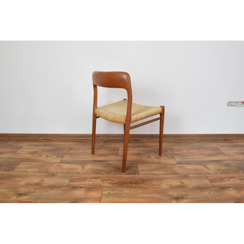 Vintage danish Teak Model 75 Chair by Niels Møller 1950