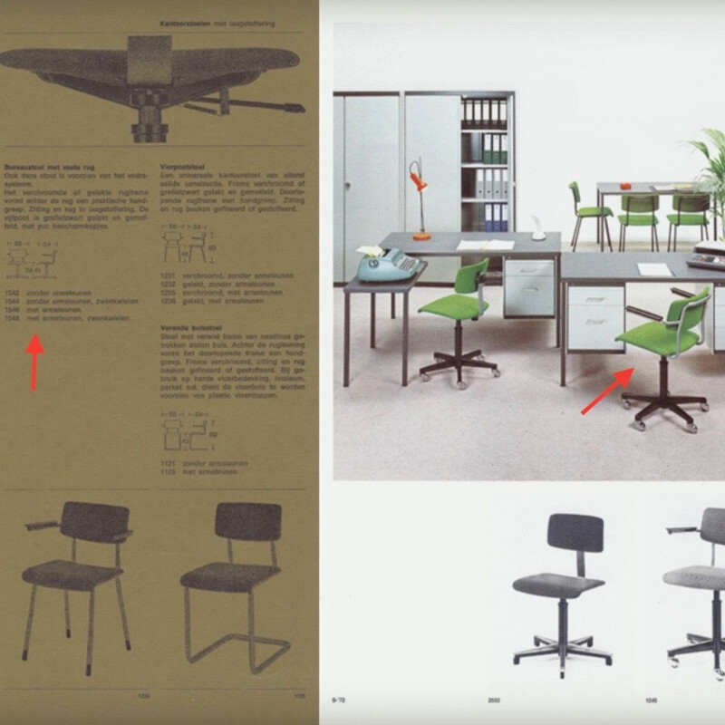 Chaise de bureau vintage Gispen 1548 par Cordemeyer 1970