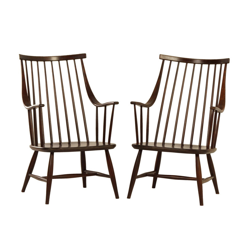 Set of 2 vintage Swedish armchairs by Lena Larsson for Nesto