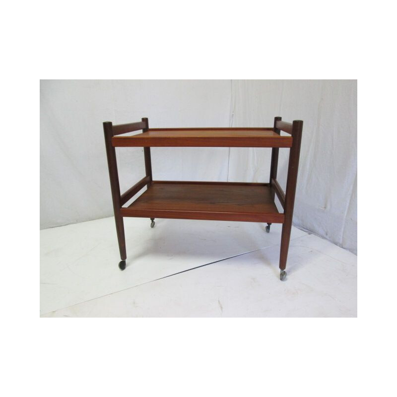 Bar roulant vintage scandinave en palissandre