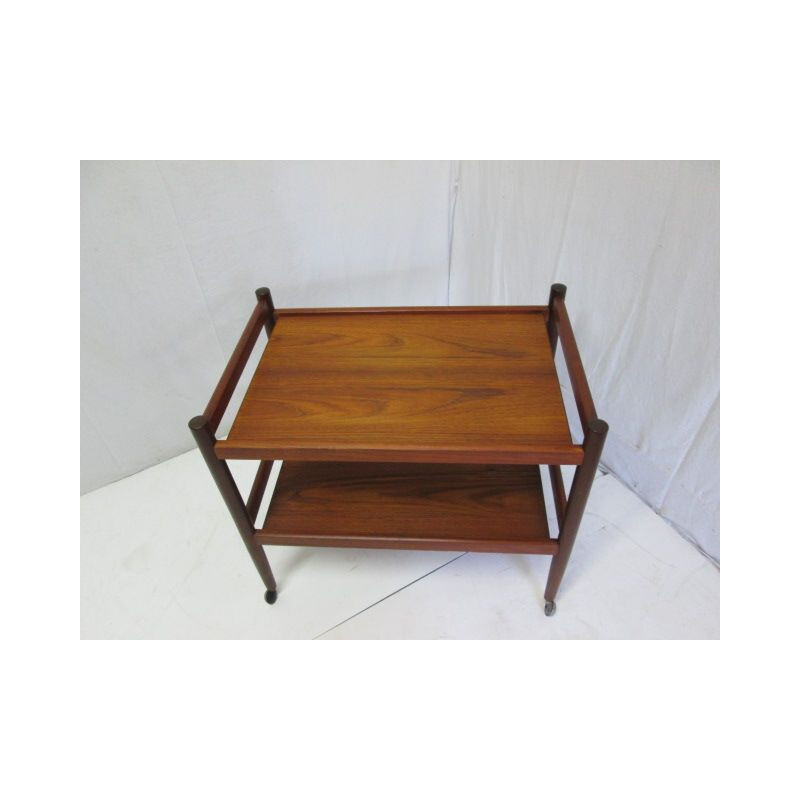 Vintage Scandinavian serving cart in rosewood