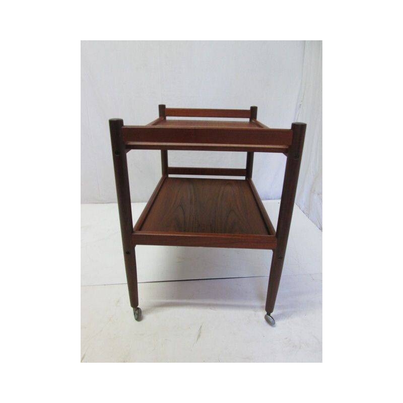 Vintage Scandinavian serving cart in rosewood