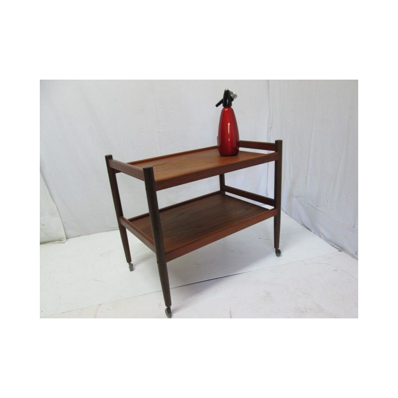 Vintage Scandinavian serving cart in rosewood