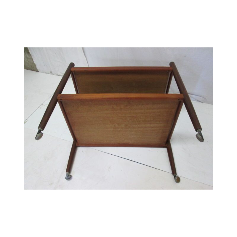 Vintage Scandinavian serving cart in rosewood