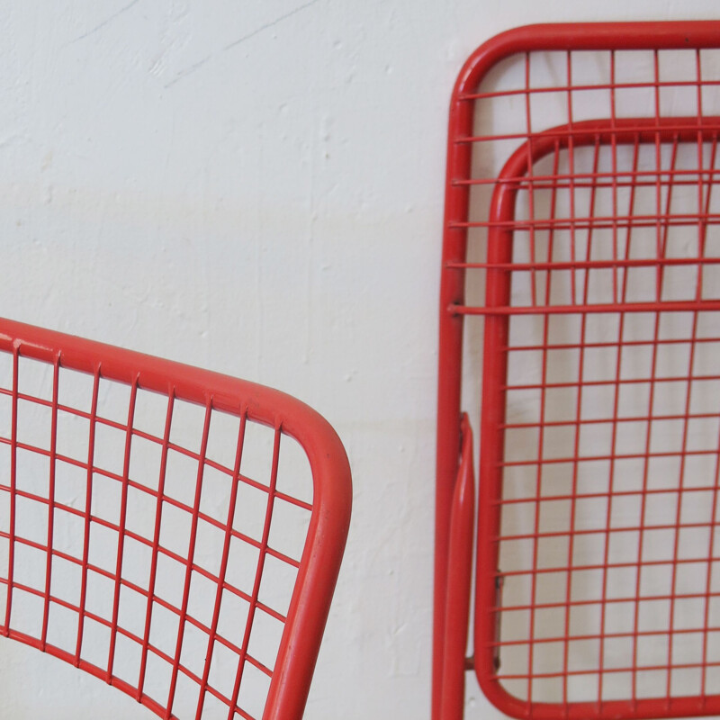 Suite de 2 chaises vintage rouges "Ted Net" par Niels Gammelgaard