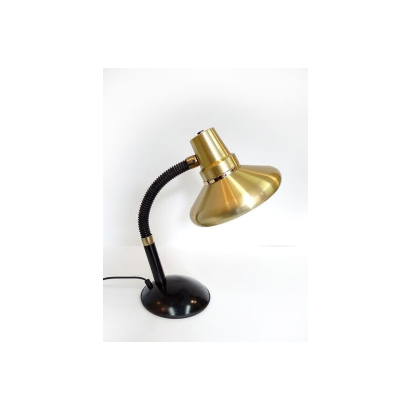 Vintage table lamp in brushed aluminum