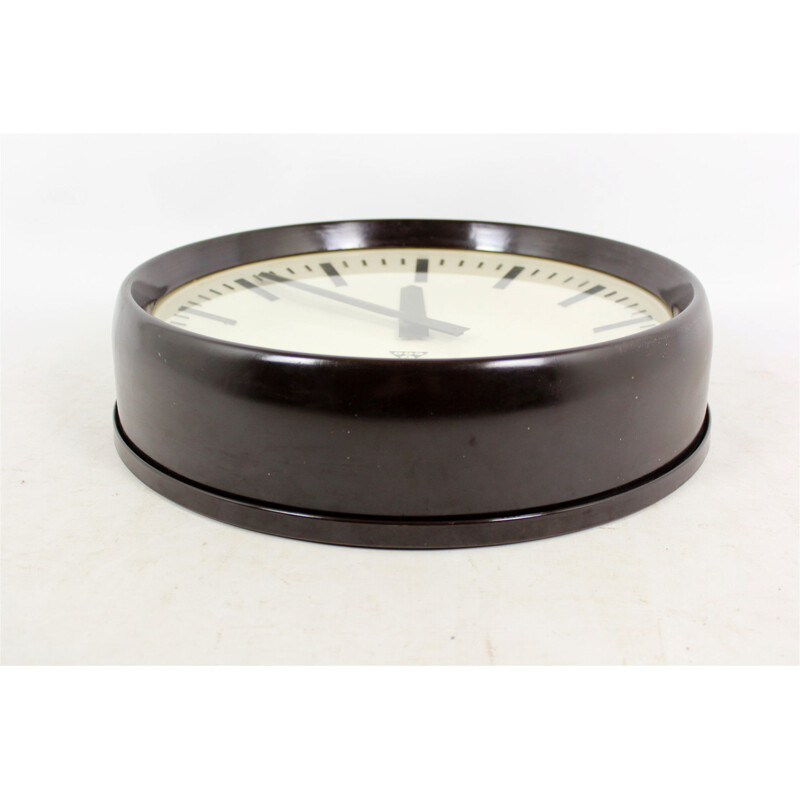 Vintage bakelite railway clock by Pragotron