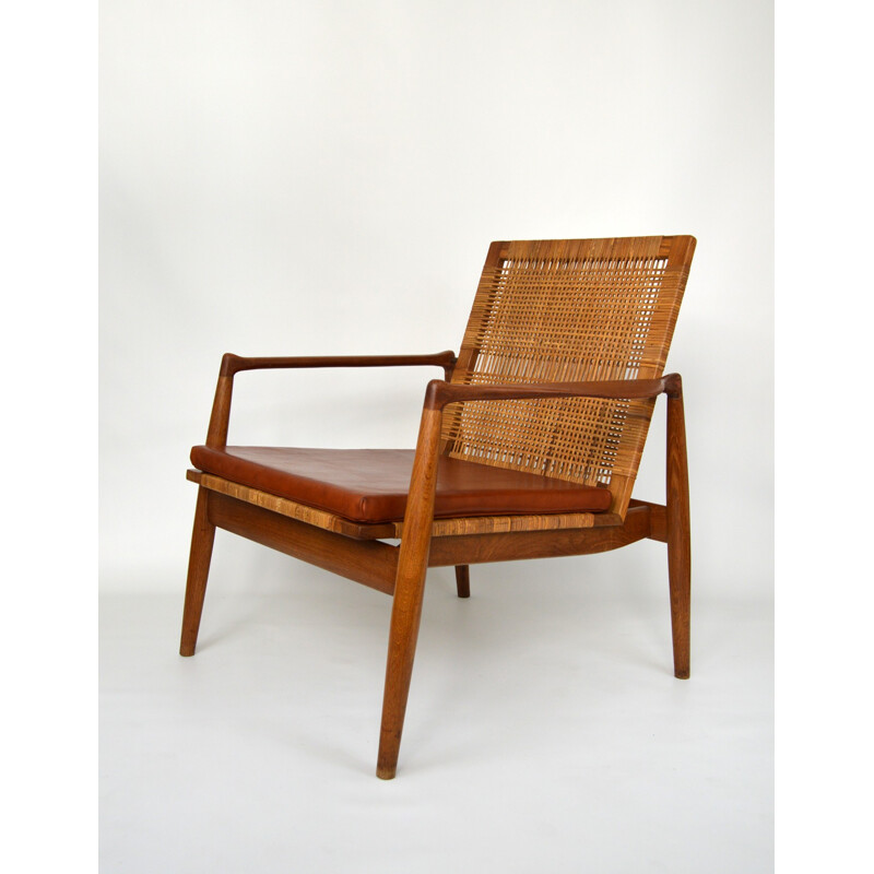 Armchair n°96 in oak, teak and cane, Finn JUHL, Soren Willadsen edition - 1956