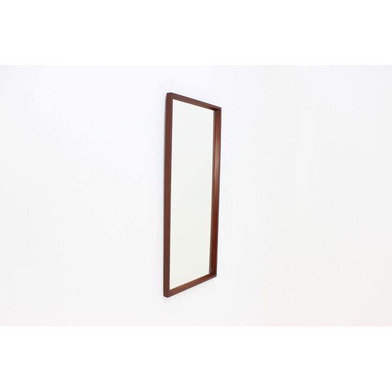 Vintage danish rectangular teak mirror