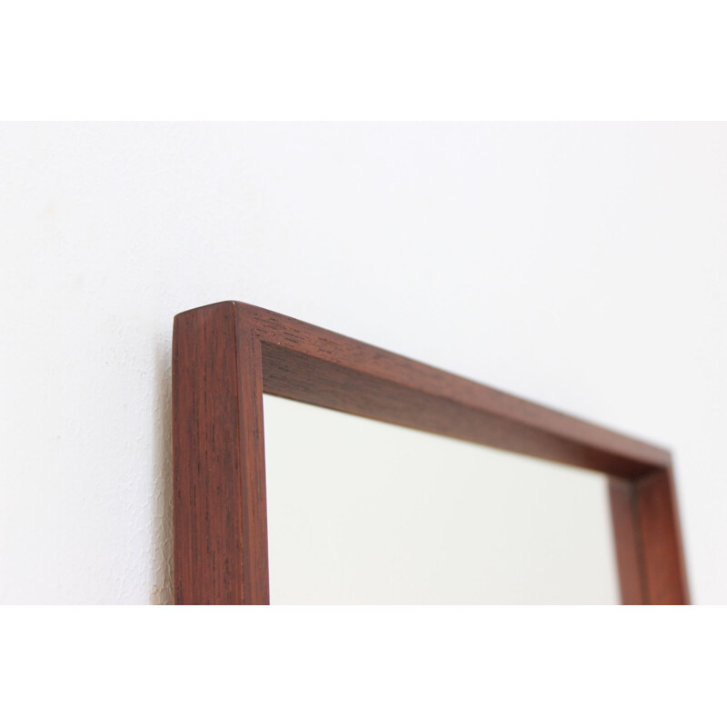 Vintage danish rectangular teak mirror