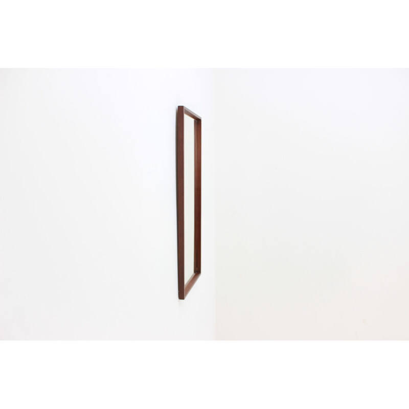 Vintage danish rectangular teak mirror