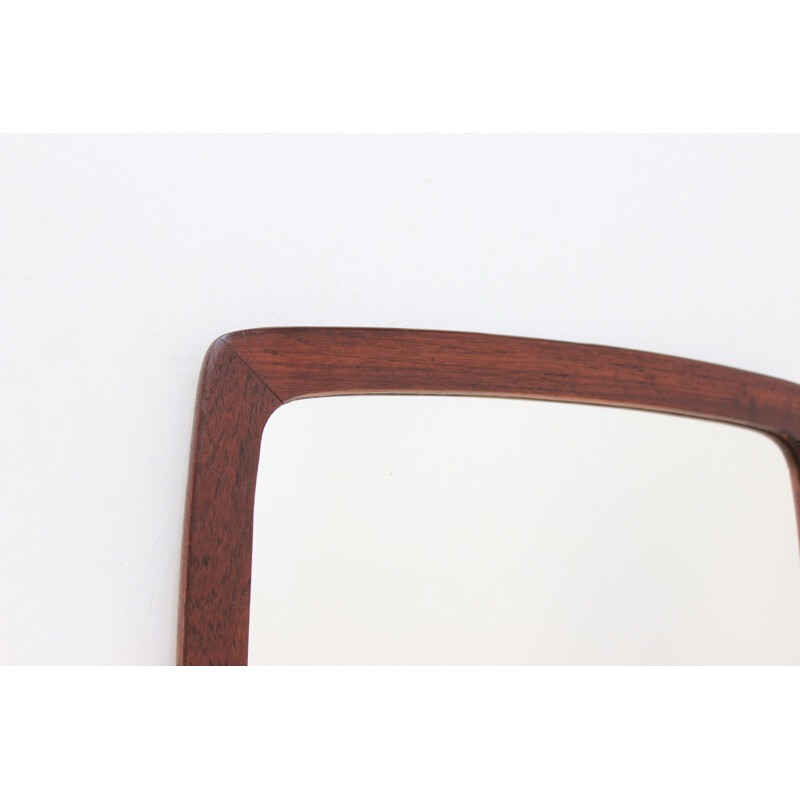 Vintage danish rectangular and oval teak mirror