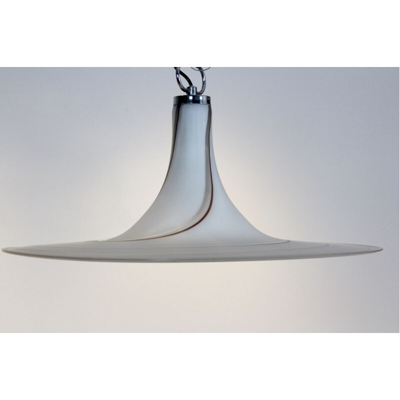 Vintage swirled pendant lamp by Vetri Murano
