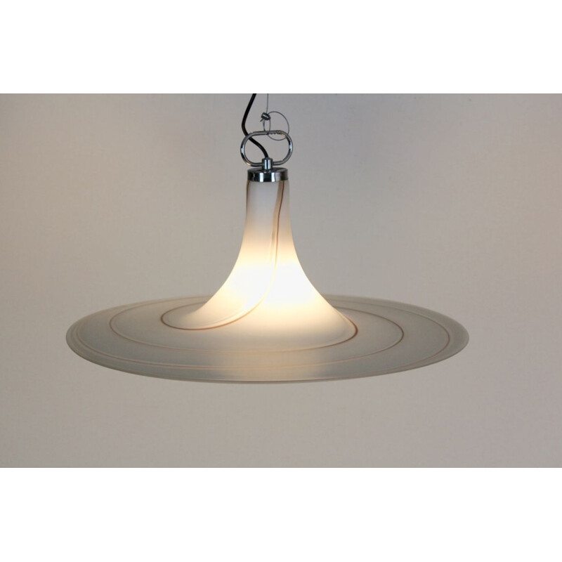 Vintage swirled pendant lamp by Vetri Murano