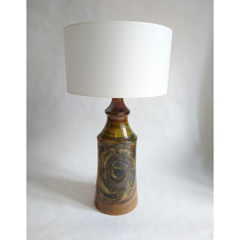 Vintage brutalist table lamp in ceramic