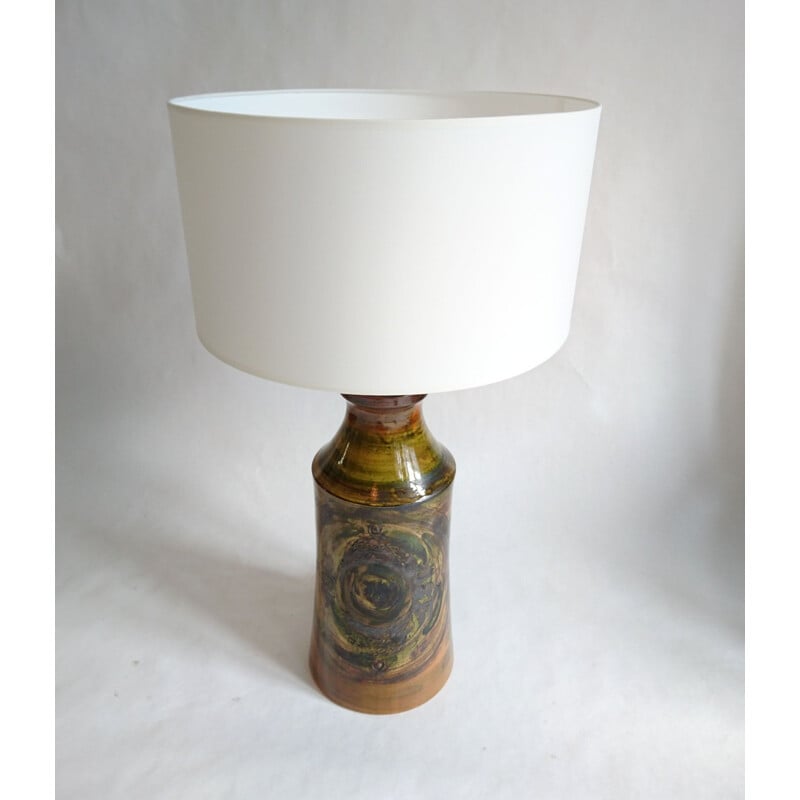 Vintage brutalist table lamp in ceramic