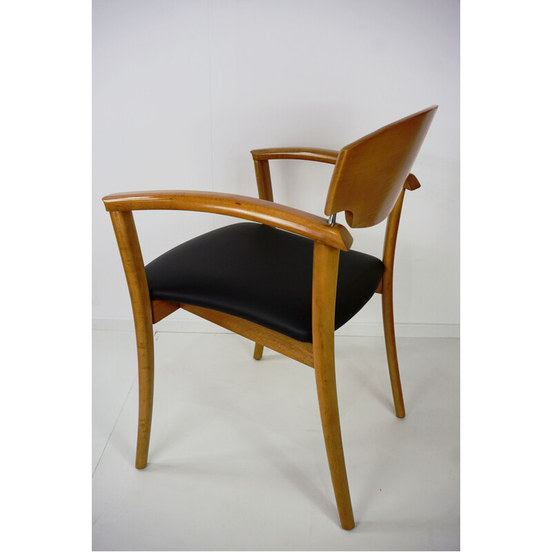 Set of 6 vintage chairs in solid beechwood 1980