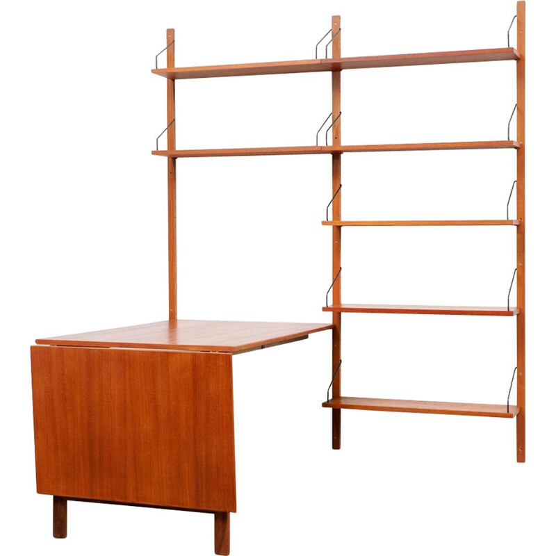 Vintage scandinavian shelving system in teak 1960 