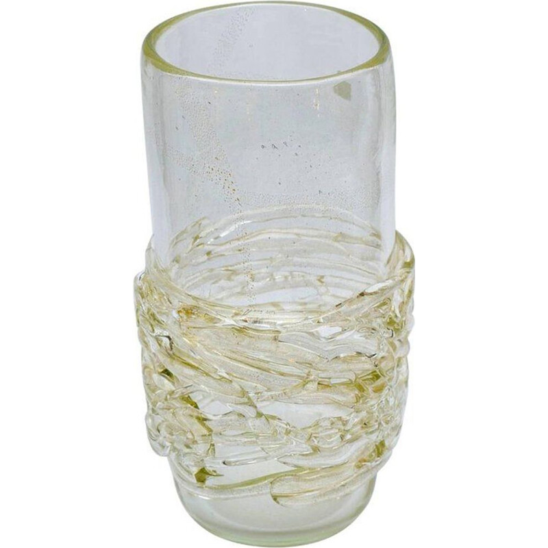 Transparent Murano glass vase 1990s