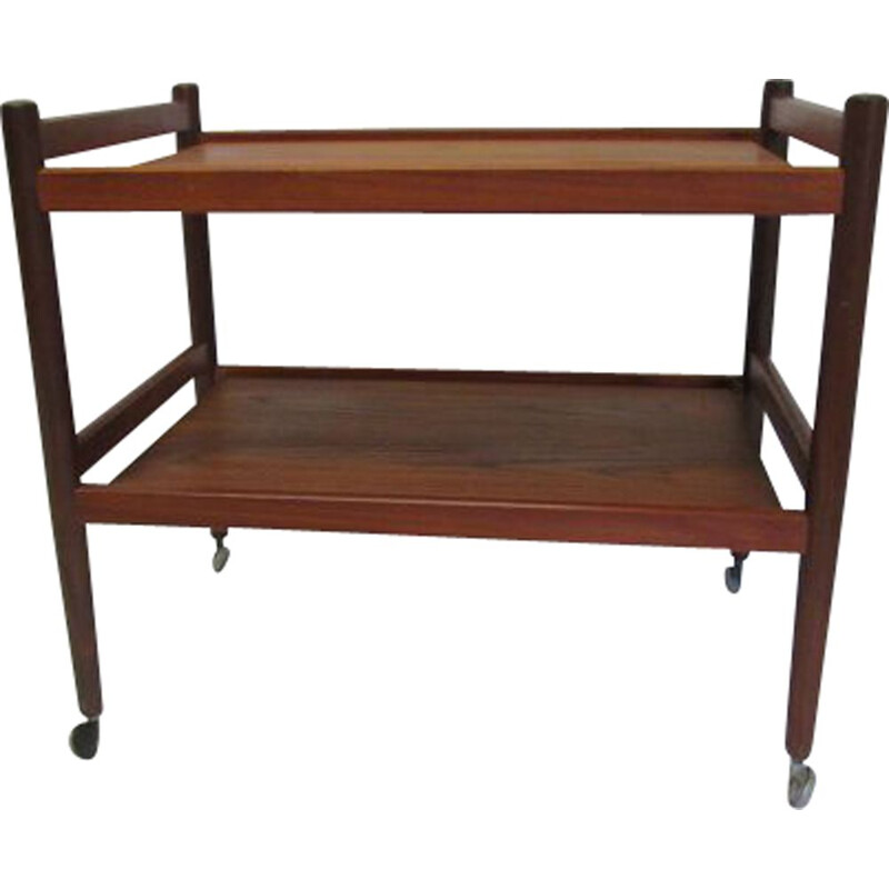 Vintage Scandinavian serving cart in rosewood