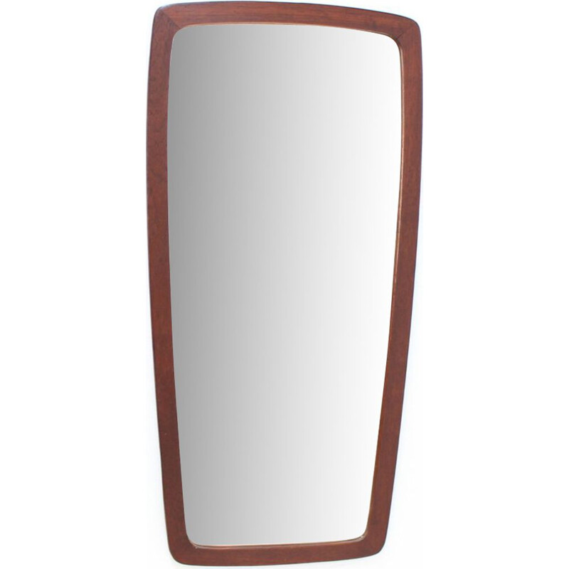 Miroir vintage danois rectangulaire et ovale en teck