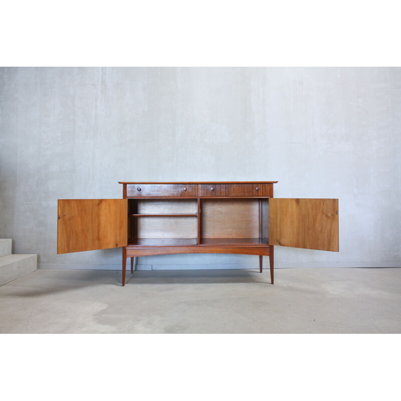 Vintage english sideboard in walnut wood by Vanson 1950