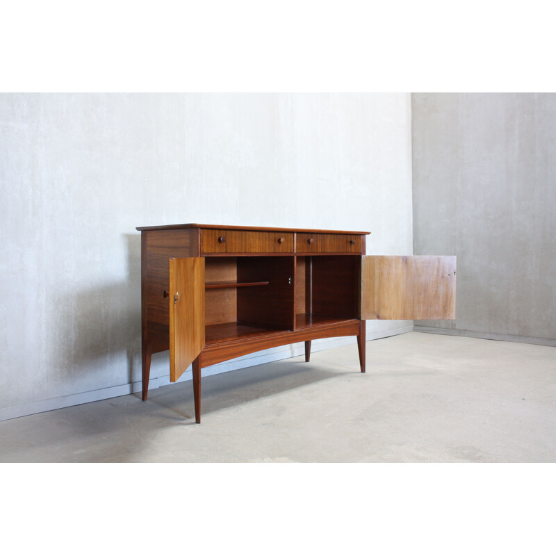 Vintage english sideboard in walnut wood by Vanson 1950