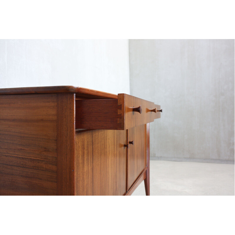 Vintage english sideboard in walnut wood by Vanson 1950