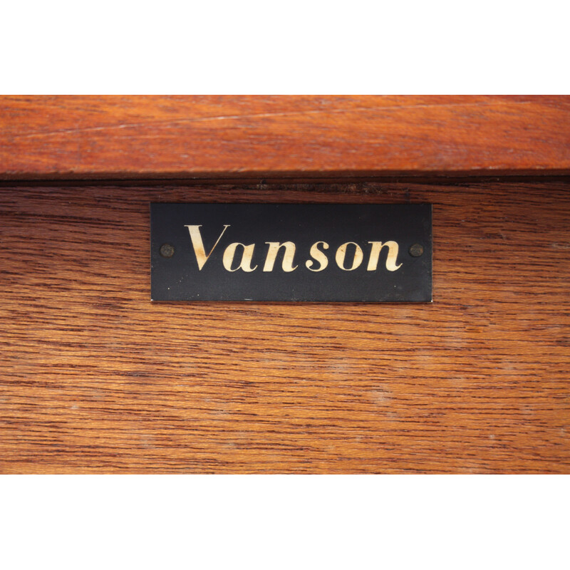 Vintage english sideboard in walnut wood by Vanson 1950