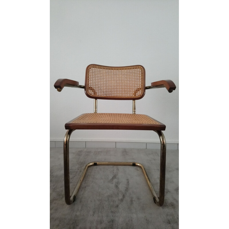 Vintage Italian chair "CESCA B64" in cane by Marcel Breuer