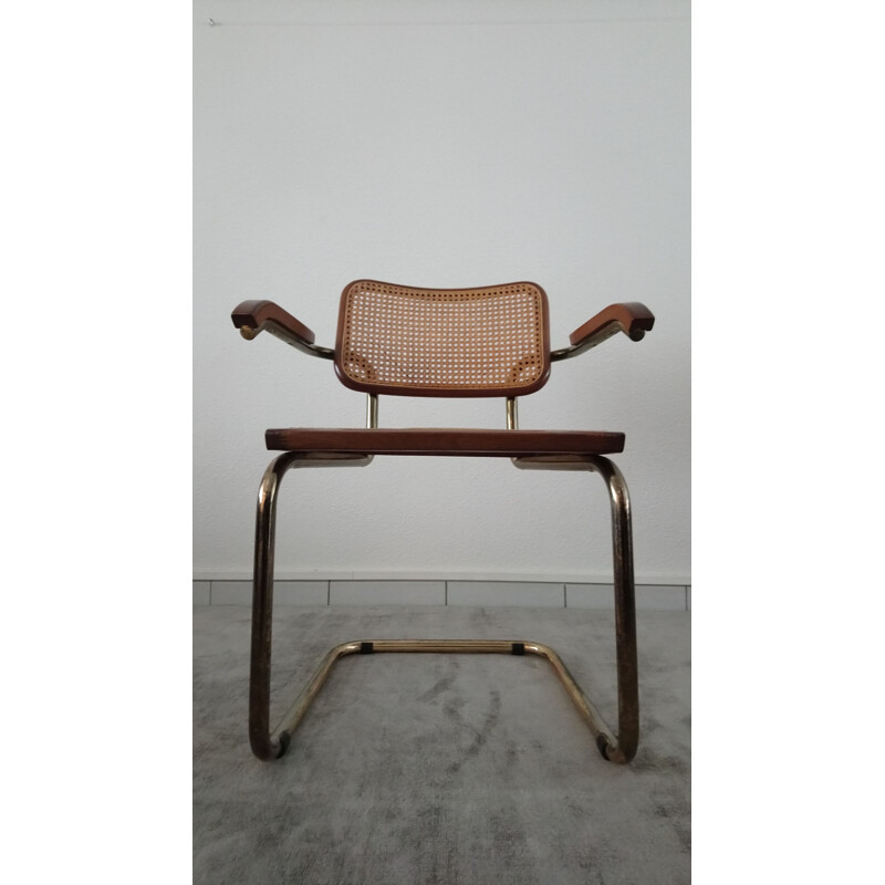 Vintage Italian chair "CESCA B64" in cane by Marcel Breuer