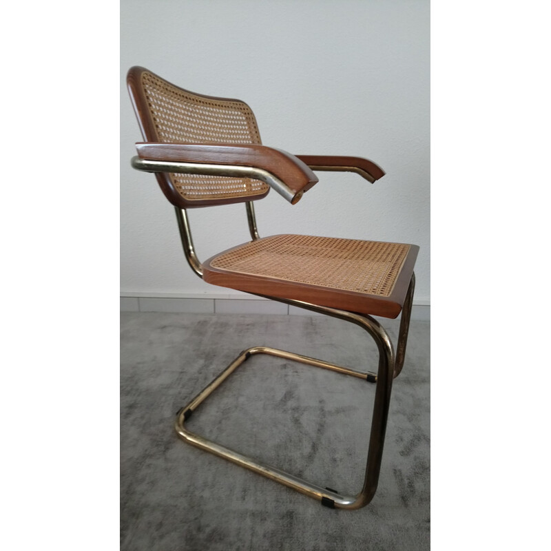 Vintage Italian chair "CESCA B64" in cane by Marcel Breuer