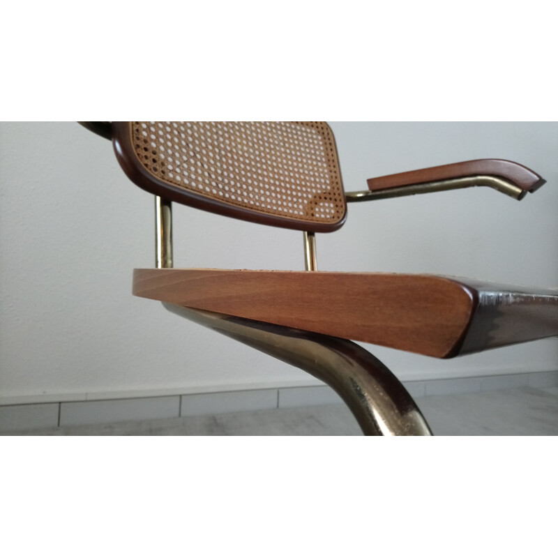 Vintage Italian chair "CESCA B64" in cane by Marcel Breuer