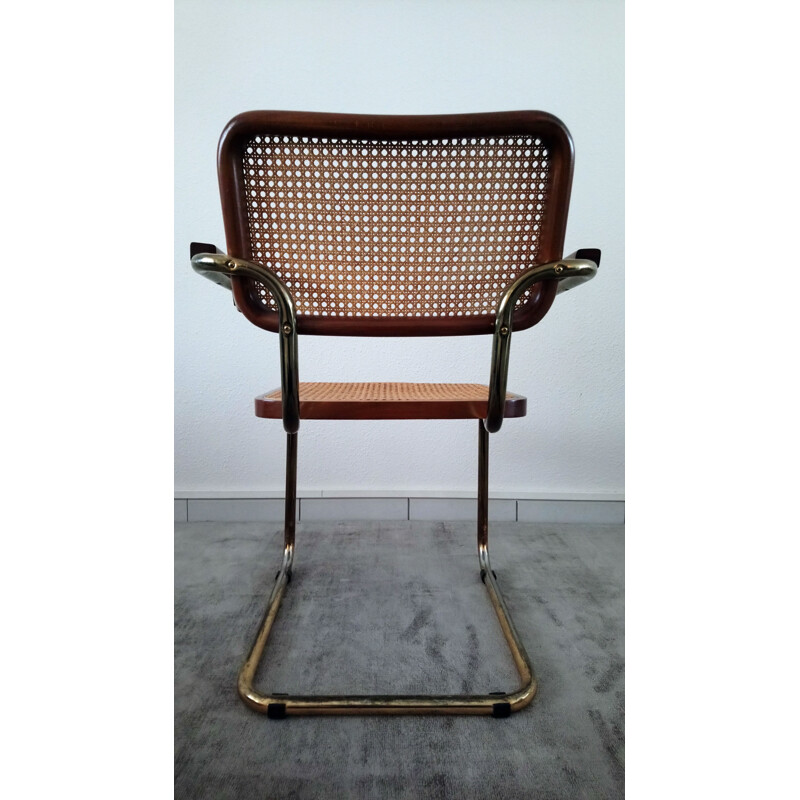 Chaise vintage "CESCA B64" canné italienne par Marcel Breuer