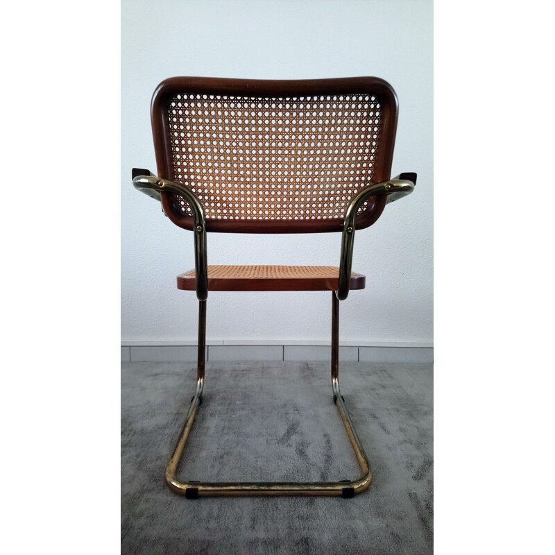 Vintage Italian chair "CESCA B64" in cane by Marcel Breuer