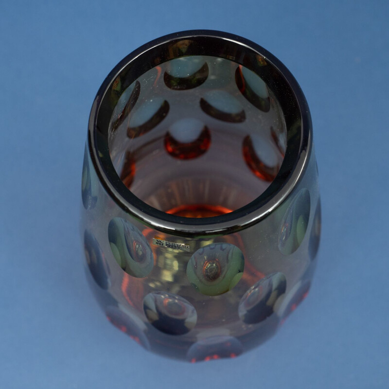Vase vintage en cristal par Erich Jachmann