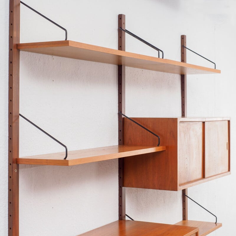 Vintage Danish shelving system in teak by Poul Cadovius