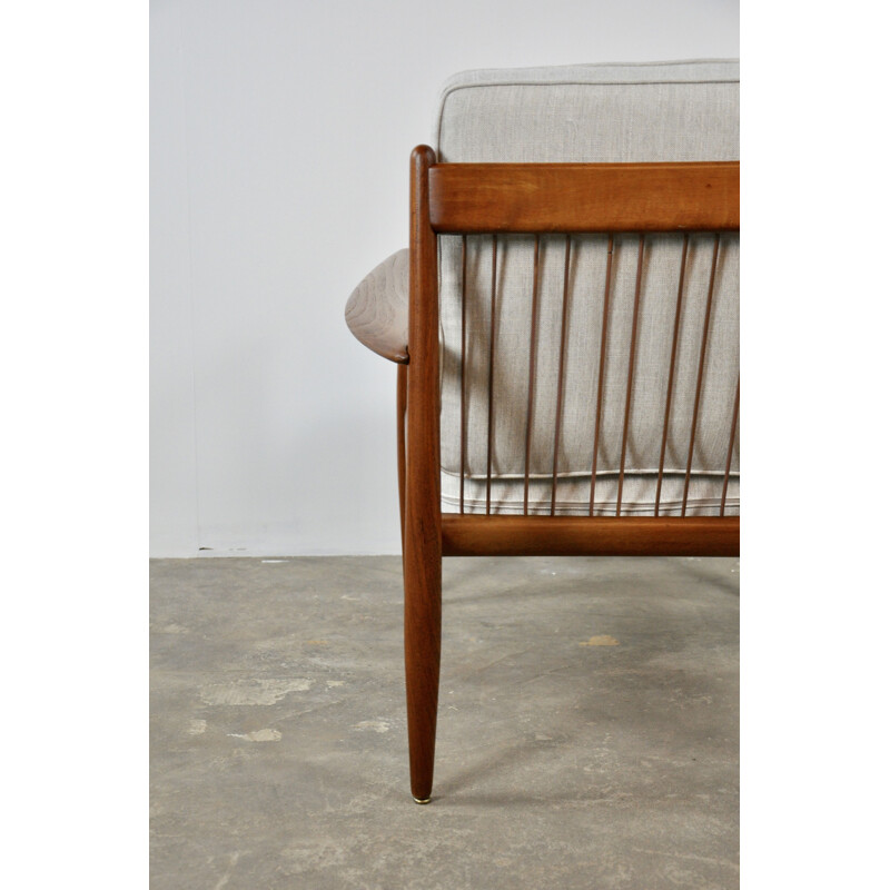 Set of 2 vintage armchairs in teak by Grete Jalk for France & Daverkosen
