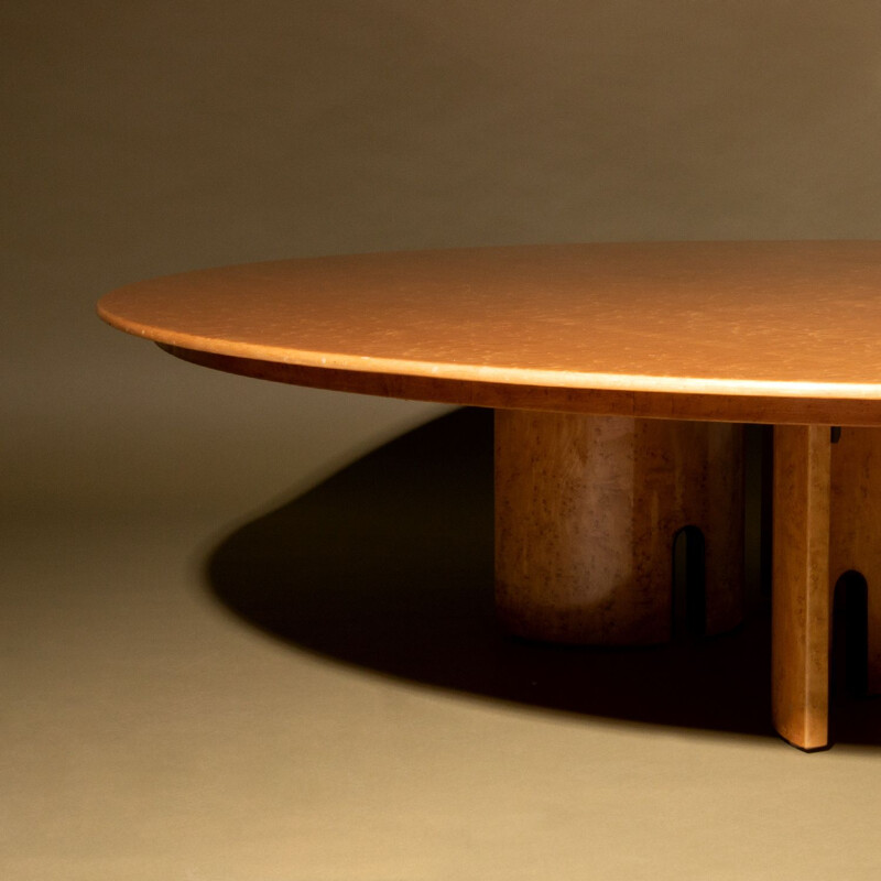 Vintage coffee table in maple wood by Giovanni Offredi for Saporiti