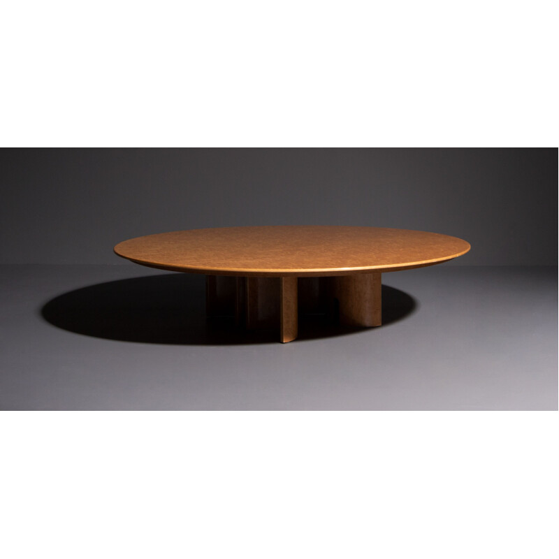 Vintage coffee table in maple wood by Giovanni Offredi for Saporiti