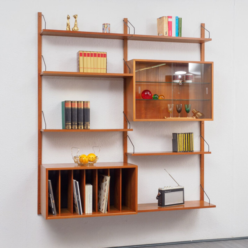 Vintage shelving system in teak by Poul Cadovius for Cado