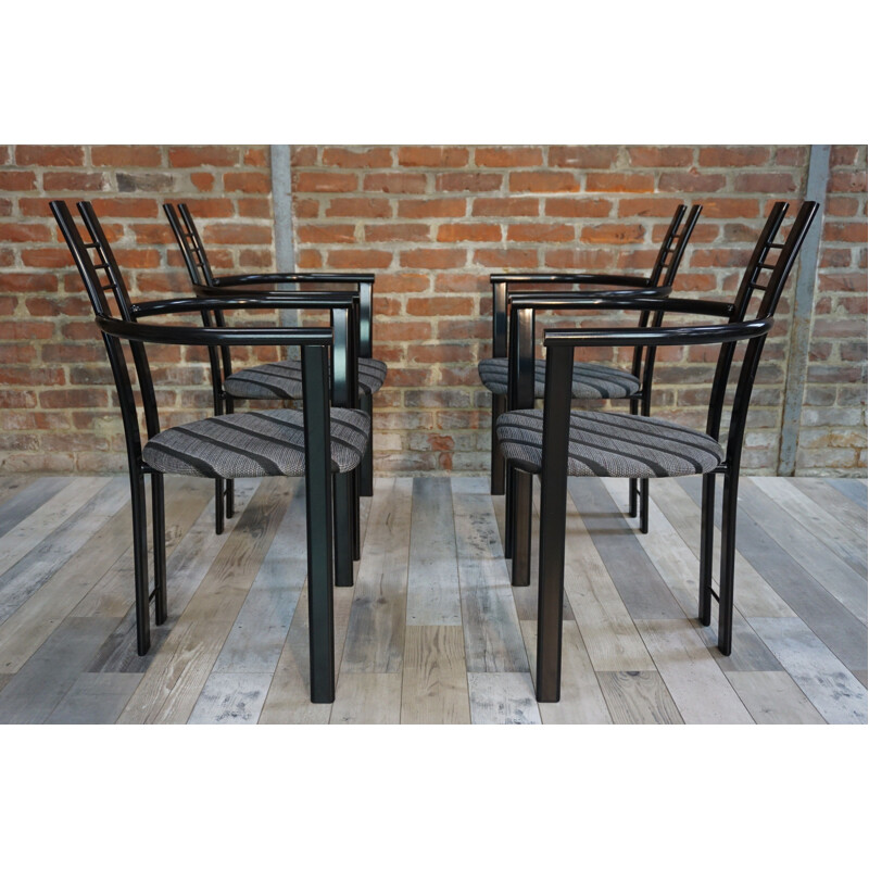 Set of 4 vintage Italian chairs in metal