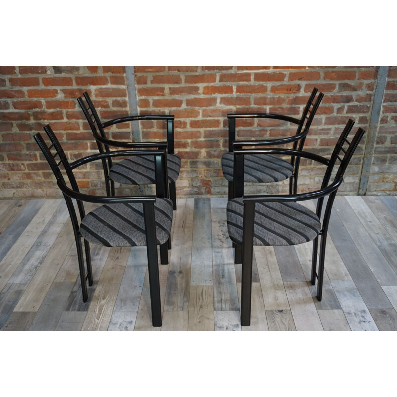 Set of 4 vintage Italian chairs in metal